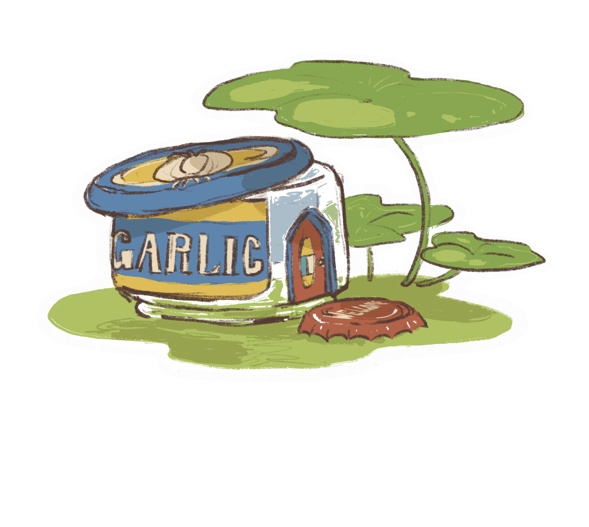 Garlic home concept sticker