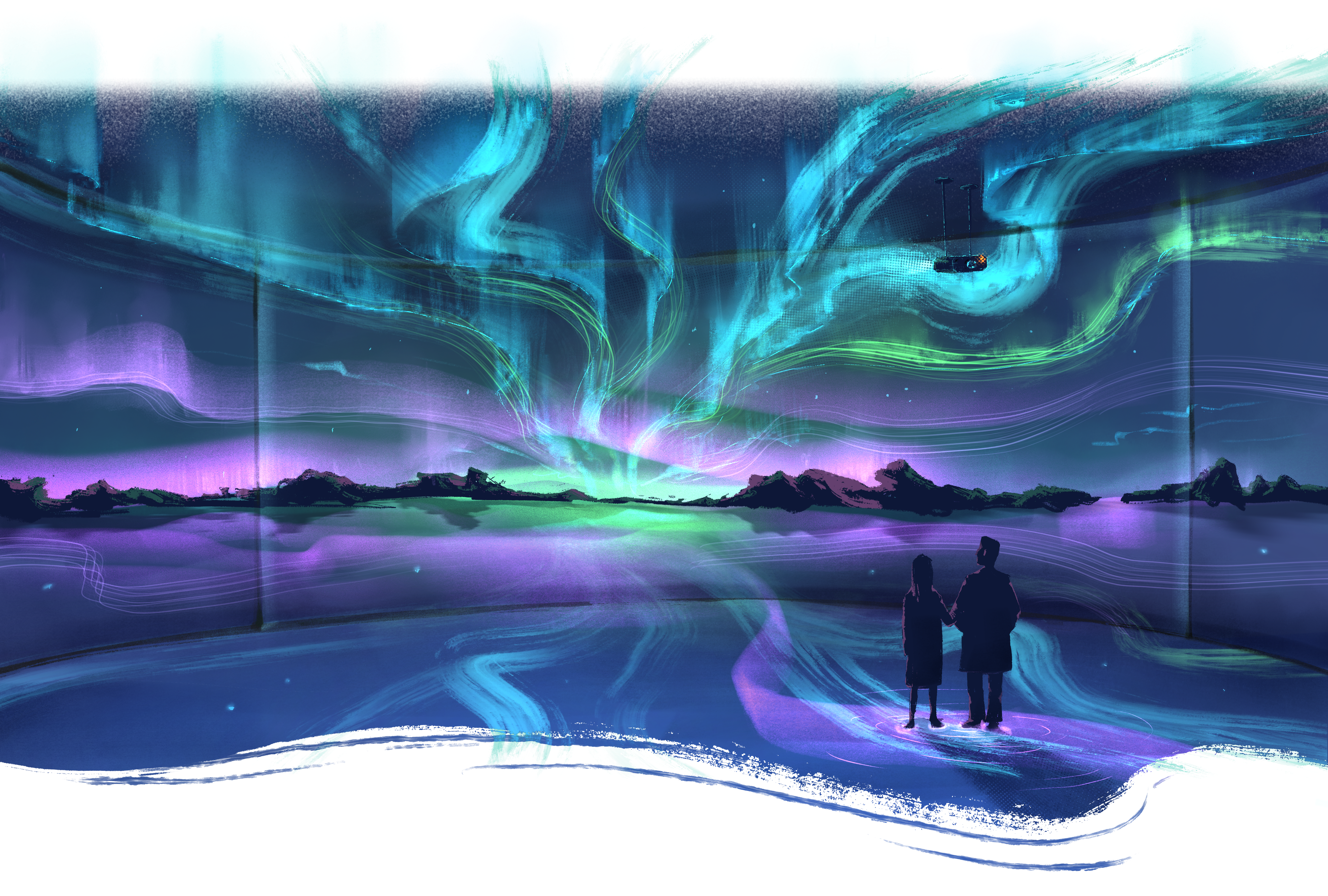 Immersive interactive installation concept artwork